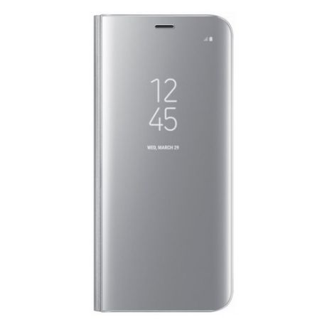 Чехол (флип-кейс) SAMSUNG Clear View Standing Cover, для Samsung Galaxy S8, серебристый [ef-zg950csegru]