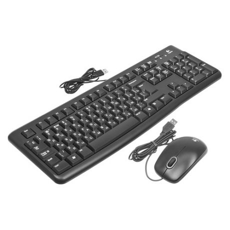 Комплект (клавиатура+мышь) LOGITECH MK120, USB, проводной, черный [920-002561]