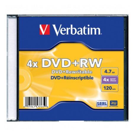 Оптический диск DVD+RW VERBATIM 4.7Гб 4x, 1шт., jewel case [43228/43229/43246]