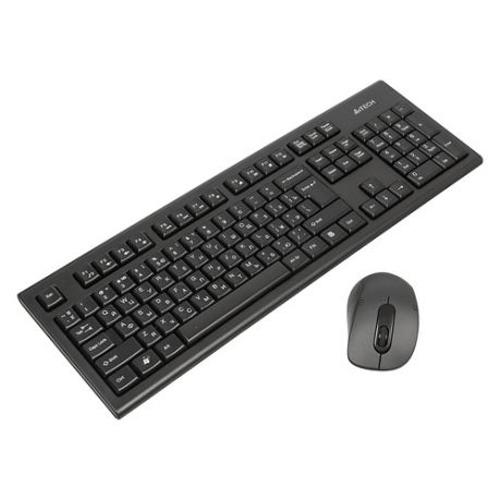 Комплект (клавиатура+мышь) A4 7100N, USB, беспроводной, черный