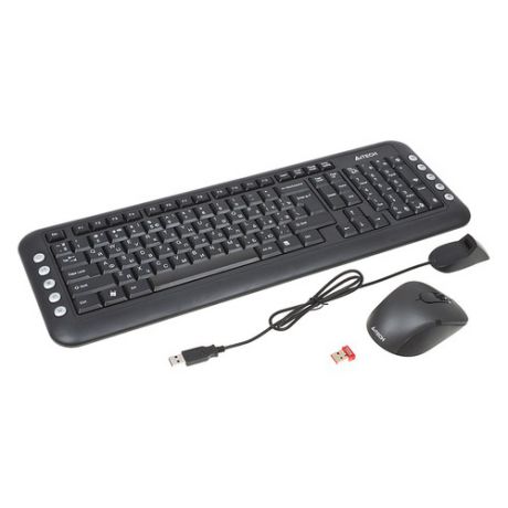 Комплект (клавиатура+мышь) A4 7200N, USB, беспроводной