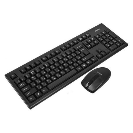 Комплект (клавиатура+мышь) A4 3100N, USB, беспроводной, черный