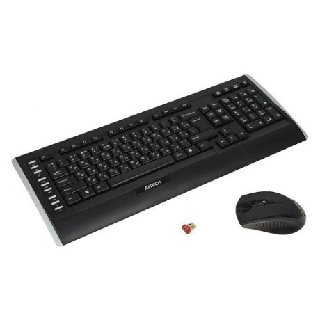 Комплект (клавиатура+мышь) A4 9300F, USB, беспроводной, черный