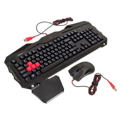 Комплект (клавиатура+мышь) A4 Q2100/B2100 (Q210+Q9), USB, проводной, черный