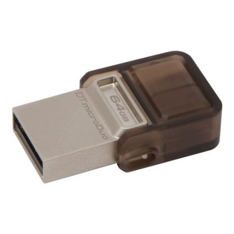 Флешка USB KINGSTON DataTraveler microDuo 64Гб, USB3.0, черный [dtduo3/64gb]