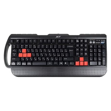 Клавиатура A4 X7-G700, PS/2, c подставкой для запястий, черный [g700 ps]