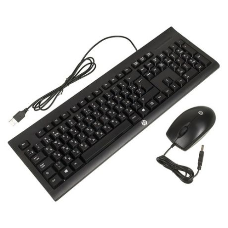 Комплект (клавиатура+мышь) HP C2500, USB, проводной, черный [h3c53aa]