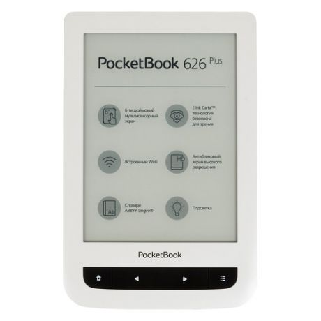Электронная книга POCKETBOOK 626 PLUS, 6", белый