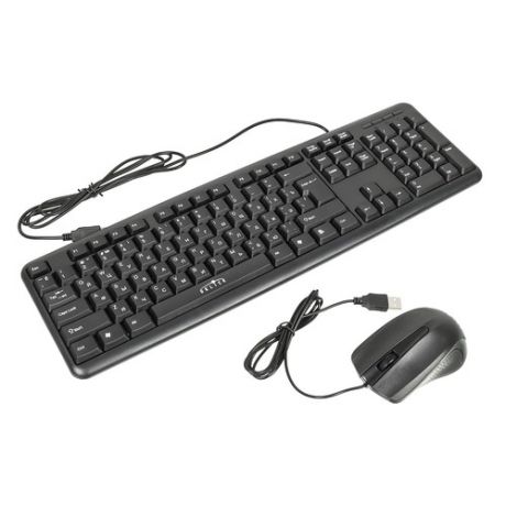 Комплект (клавиатура+мышь) OKLICK 600M, USB, проводной, черный [mk-5330]
