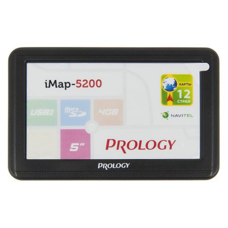 GPS навигатор PROLOGY iMAP-5200, 5", авто, 4Гб, Navitel, черный