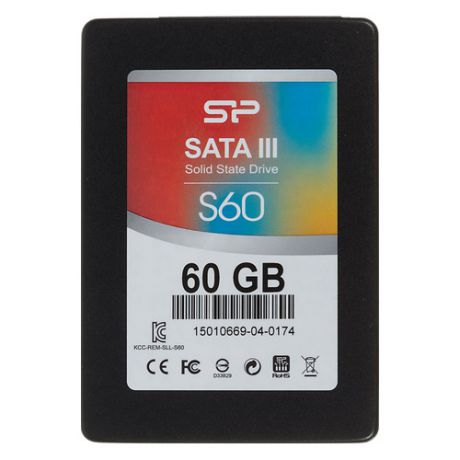SSD накопитель SILICON POWER S60 SP060GBSS3S60S25 60Гб, 2.5", SATA III
