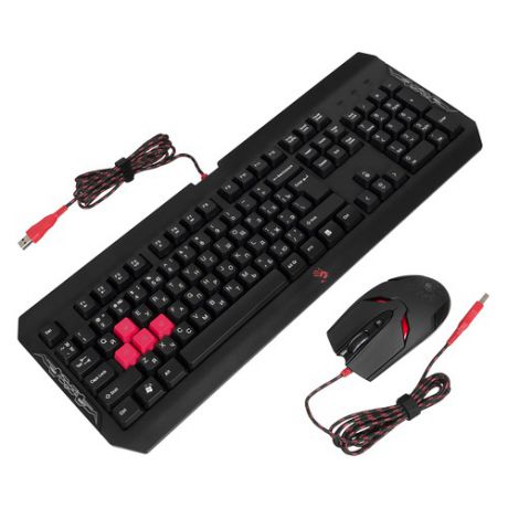 Комплект (клавиатура+мышь) A4 Q1100 (Q100+S2), USB, проводной, черный