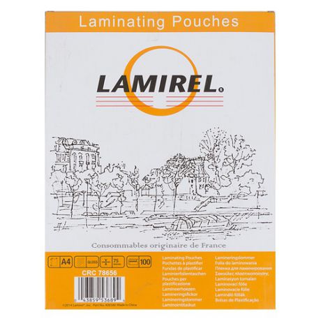Пленка для ламинирования FELLOWES Lamirel, 75мкм, 216х303 мм, 100шт., A4