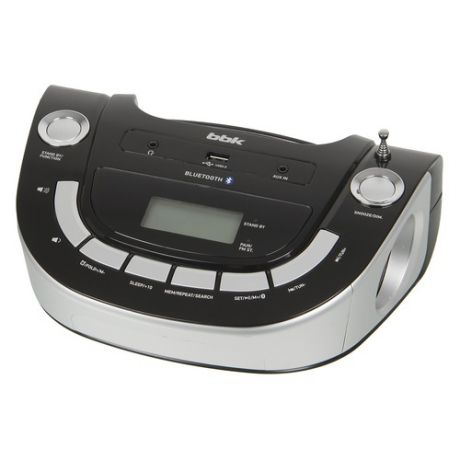 Аудиомагнитола BBK BS07BT, черный и серебристый