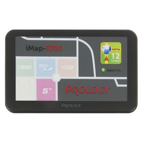 GPS навигатор PROLOGY iMAP-5700, 5", авто, 4Гб, Navitel, черный