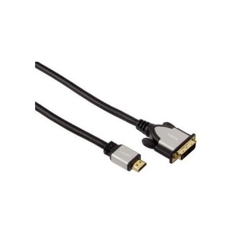 Кабель HAMA H-54533, DVI-D (m) - HDMI (m), GOLD , 1.8м, черный [00054533]
