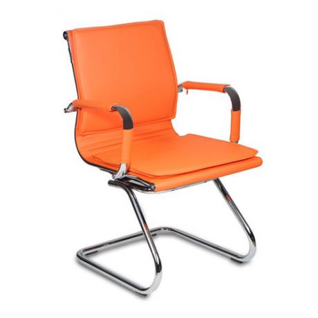 Кресло БЮРОКРАТ CH-993-Low-V, на полозьях, искусственная кожа, оранжевый [ch-993-low-v/orange]