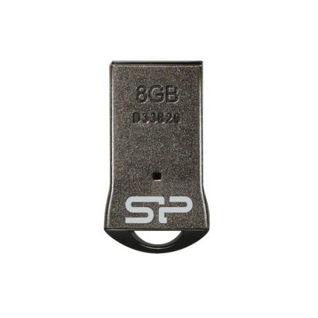 Флешка USB SILICON POWER Touch T01 8Гб, USB2.0, черный и серебристый [sp008gbuf2t01v1k]