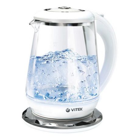 Чайник электрический VITEK VT-7051, 2200Вт, белый и серебристый