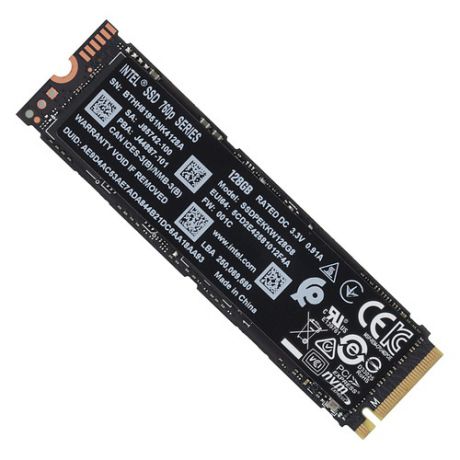 SSD накопитель INTEL 760p Series SSDPEKKW128G801 128Гб, M.2 2280, PCI-E x4, NVMe [ssdpekkw128g801 963928]