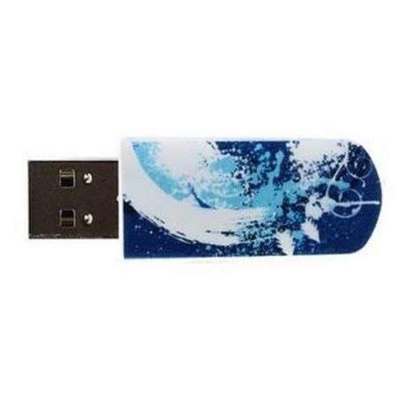 Флешка USB VERBATIM Mini Graffiti Edition 16Гб, USB2.0, синий и рисунок [49412]