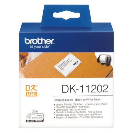 Картридж BROTHER DK11202 черный шрифт, белый