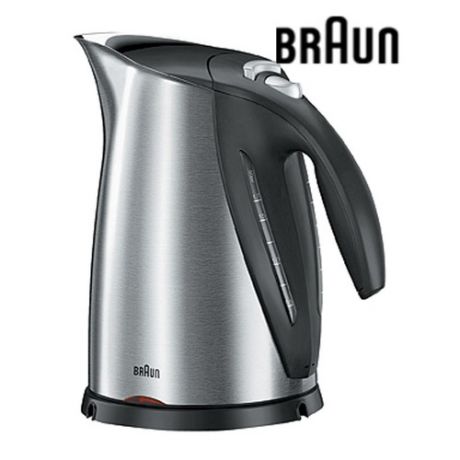 Чайник электрический BRAUN WK600 (Mquick 7), 2200Вт, серебристый и черный