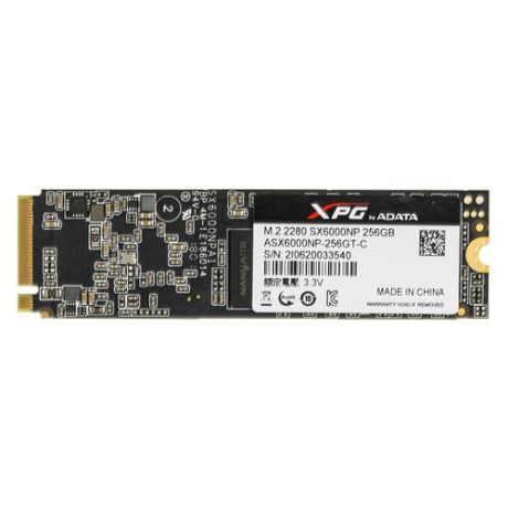 SSD накопитель A-DATA XPG SX6000 ASX6000NP-256GT-C 256Гб, M.2 2280, PCI-E x2, NVMe