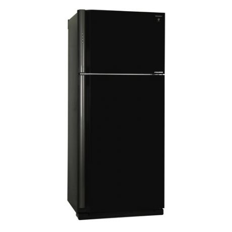 Холодильник SHARP SJ-XP59PGBK, двухкамерный, черное стекло