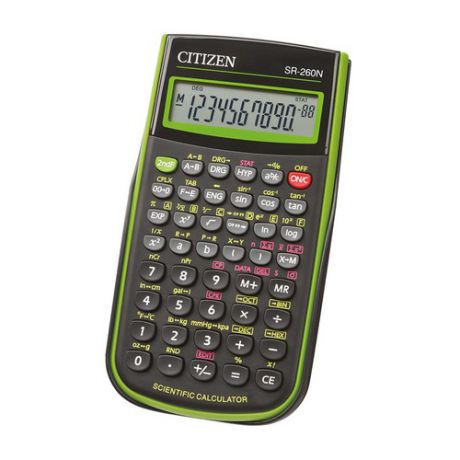 Калькулятор CITIZEN SR-260NGR, 10-разрядный, зеленый