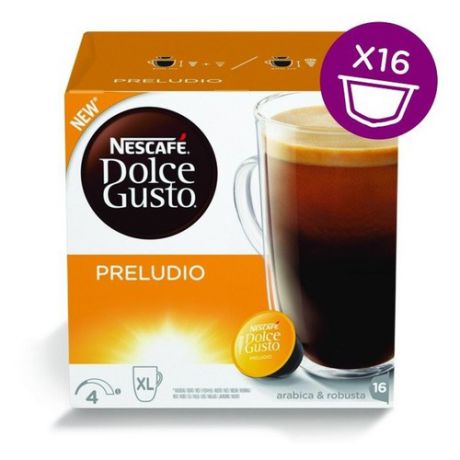 Кофе капсульный DOLCE GUSTO Preludio, капсулы, совместимые с кофемашинами DOLCE GUSTO® [12314472]