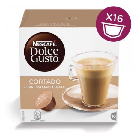 Кофе капсульный DOLCE GUSTO Cortado, капсулы, совместимые с кофемашинами DOLCE GUSTO®, 100.8грамм [12121894]