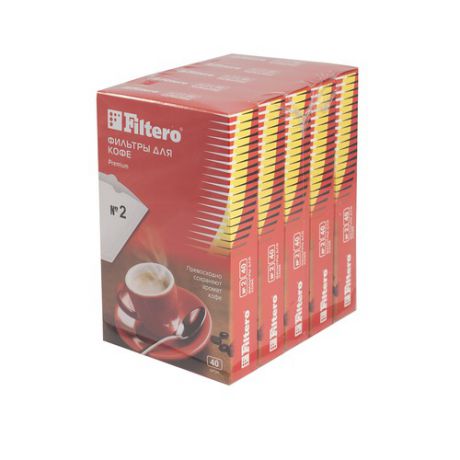 Фильтры для кофе FILTERO №2, для кофеварок, бумажные, 1x2, 200 шт, белый [2/200]