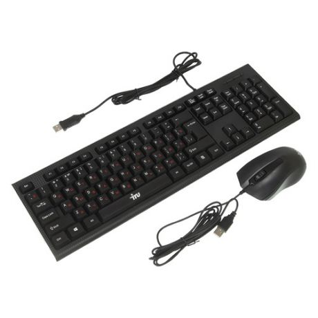 Комплект (клавиатура+мышь) OKLICK 621M IRU, USB, проводной, черный