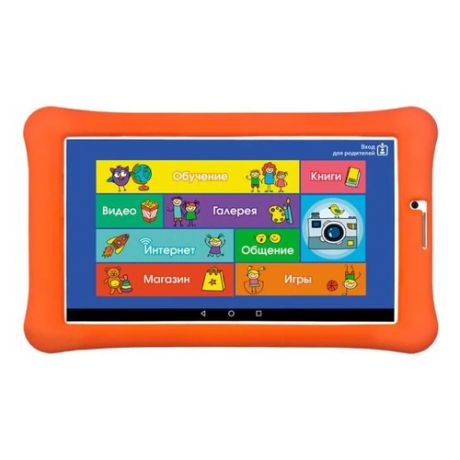 Детский планшет TURBO TurboKids 3G NEW 8Gb, Wi-Fi, 3G, Android 7.0, белый/оранжевый [рт00020453]