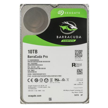 Жесткий диск SEAGATE Barracuda Pro ST10000DM0004, 10Тб, HDD, SATA III, 3.5"