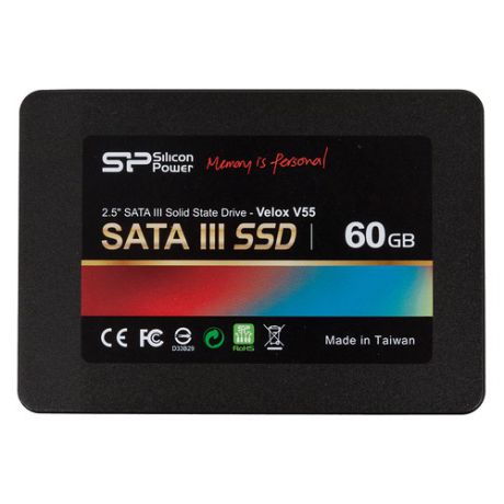 SSD накопитель SILICON POWER Velox V55 SP060GBSS3V55S25 60Гб, 2.5", SATA III