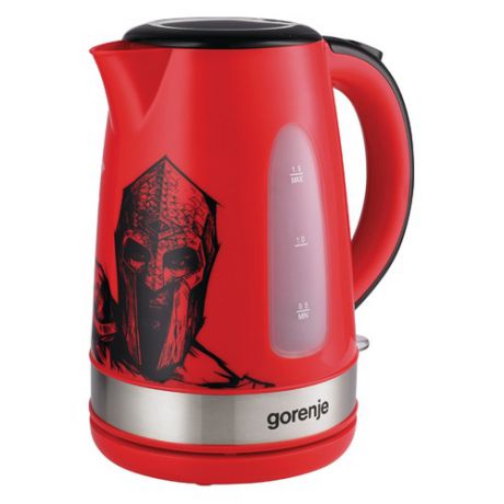 Чайник электрический GORENJE K15FCSM, 2200Вт, красный и серебристый