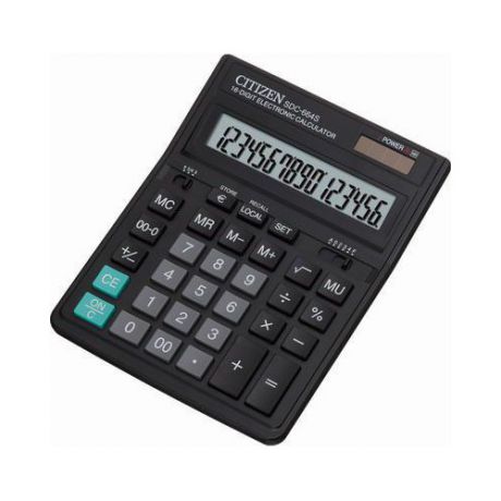Калькулятор CITIZEN SDC-664S, 16-разрядный, черный