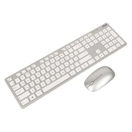 Комплект (клавиатура+мышь) ASUS W5000, USB, беспроводной, белый [90xb0430-bkm0y0]