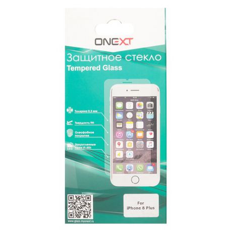 Защитное стекло для экрана ONEXT для Apple iPhone 8 Plus, 1 шт, прозрачный [41377]