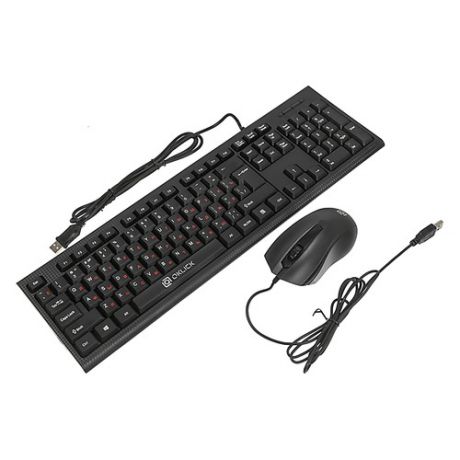 Комплект (клавиатура+мышь) OKLICK 620M, USB, проводной, черный