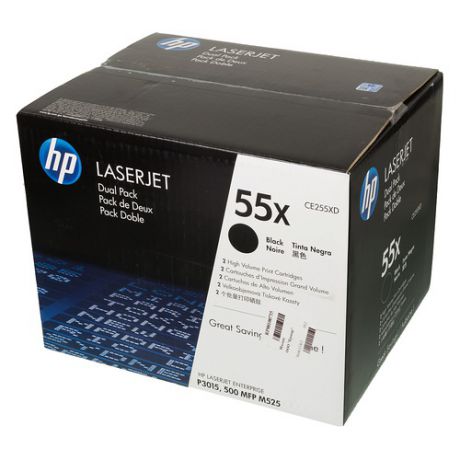 Двойная упаковка картриджей HP 55X черный [ce255xd]