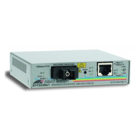 Медиаконвертер Allied Telesis AT-FS238B/1-60 Single-fiber 10/100M bridging converter with 1550Tx/131