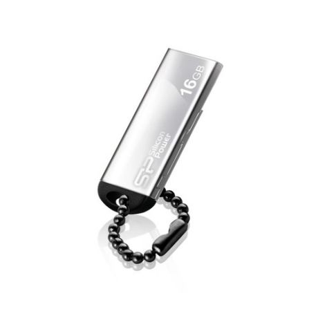 Флешка USB SILICON POWER Touch 830 16Гб, USB2.0, серебристый [sp016gbuf2830v1s]
