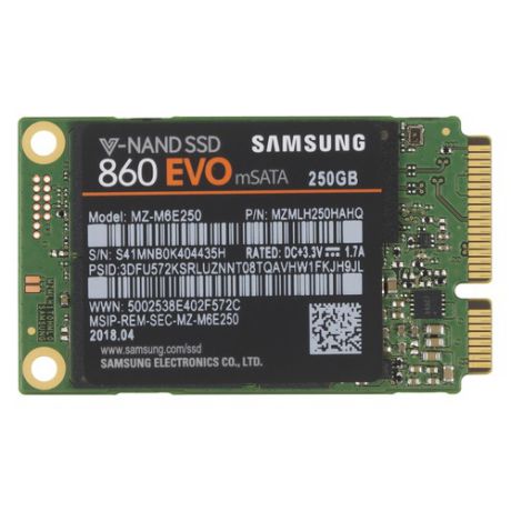 SSD накопитель SAMSUNG 860 EVO MZ-M6E250BW 250Гб, mSATA, SATA III