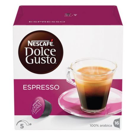 Кофе капсульный DOLCE GUSTO Espresso, капсулы, совместимые с кофемашинами DOLCE GUSTO®, 96грамм [5219839]