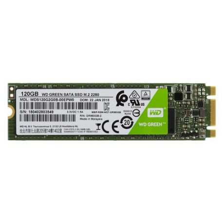 SSD накопитель WD Green WDS120G2G0B 120Гб, M.2 2280, SATA III