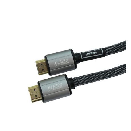 Кабель аудио-видео LAZSO WH-111-B, HDMI (m) - HDMI (m) , ver 2.0, 2м, GOLD черный