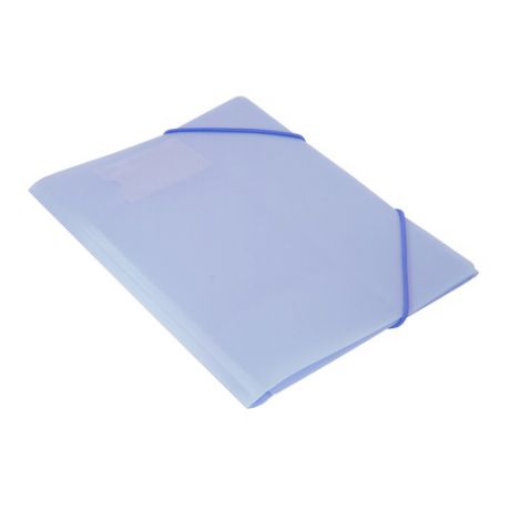 Папка на резинке Бюрократ Gems GEMPR05AZURE A4 пластик кор.30мм 0.5мм голубой топаз карман для визит 10 шт./кор.